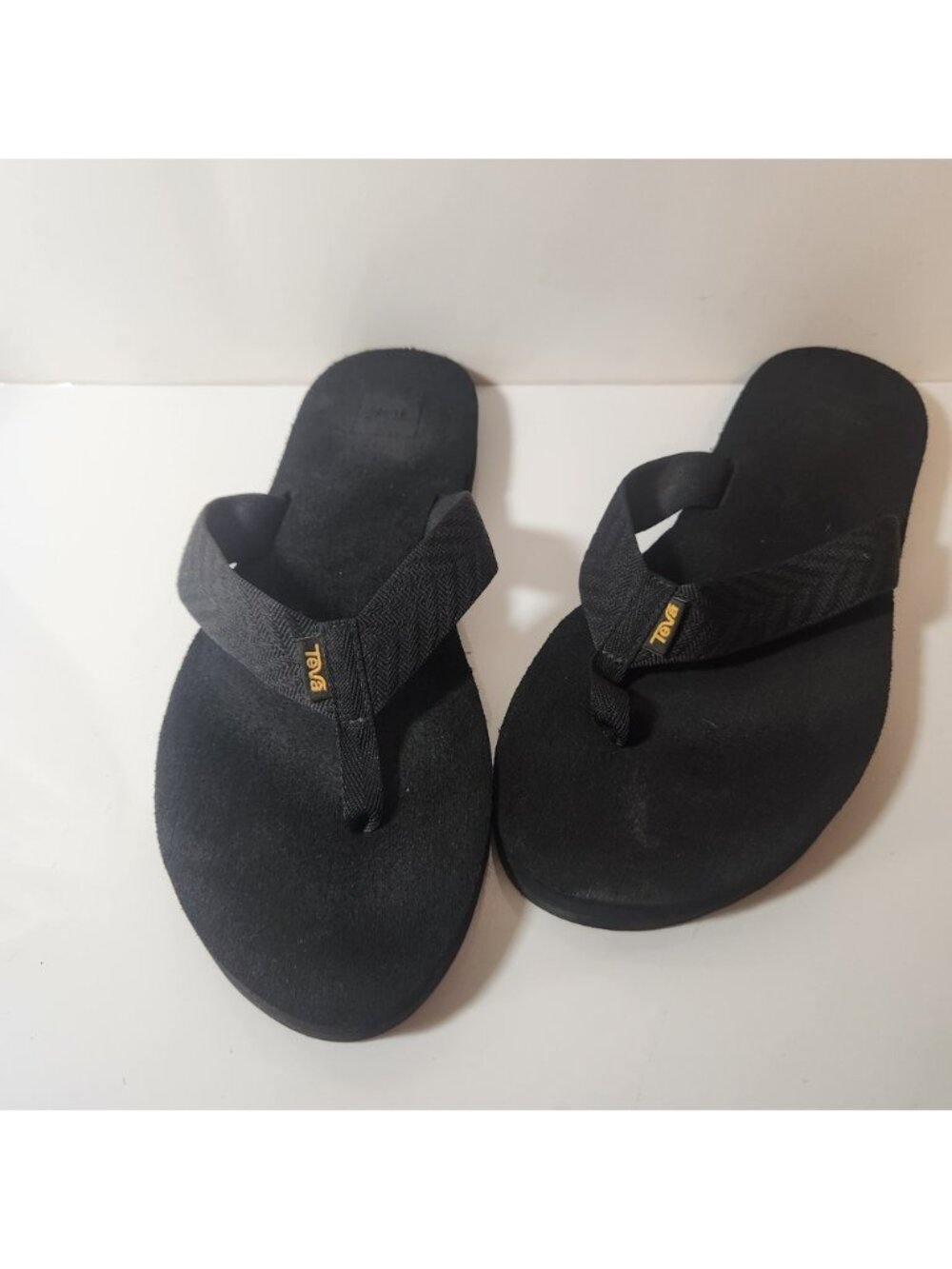 Teva Mush II Mens Black Flip Flop Sandals  Size 11‎ Textile Suede Thong